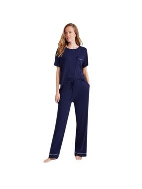 State of Day Modal Pajama Set Navy 2Pc Lounge Soft Pockets NWT